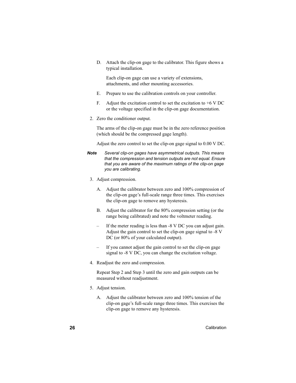 MTS Clip-On Gages User Manual | Page 26 / 36