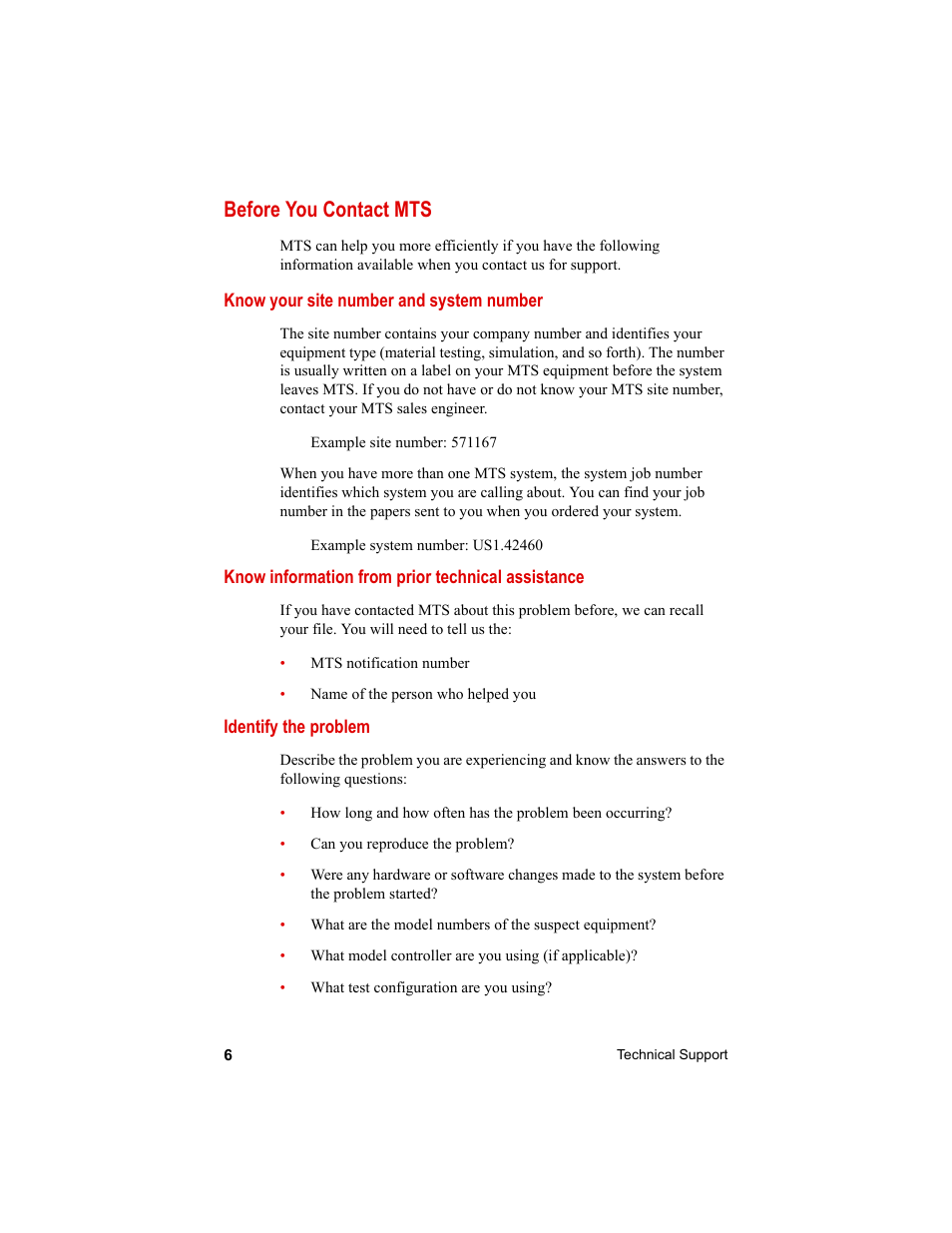 Before you contact mts, Before you contact mts 6 | MTS Clip-On Gages User Manual | Page 6 / 36