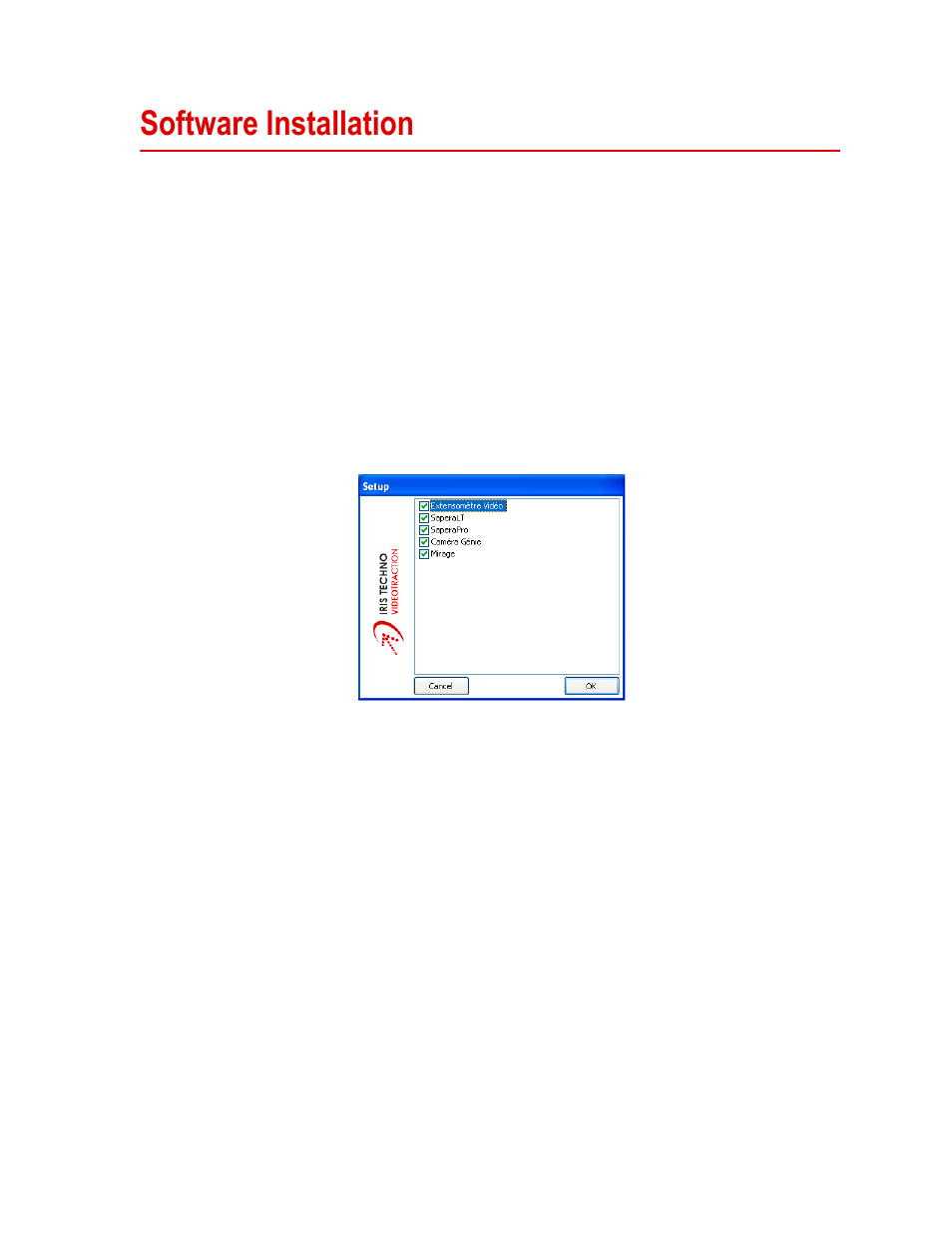 Software installation, Software installation 35 | MTS Fundamental Video Extensometer User Manual | Page 35 / 42