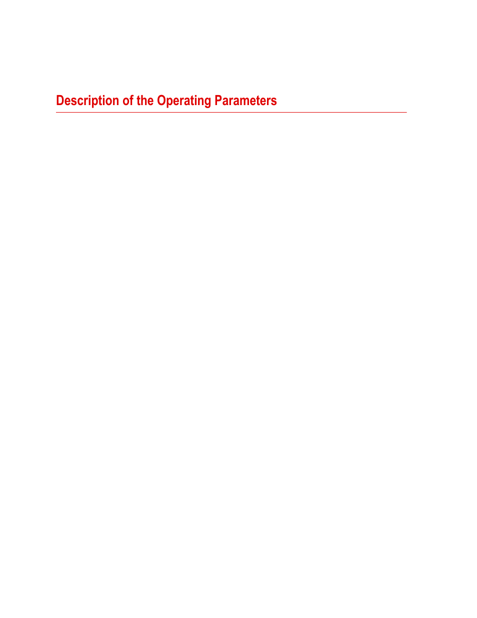 Description of the operating parameters, Description of the operating parameters 40 | MTS Series LX Laser Extensometer User Manual | Page 40 / 62