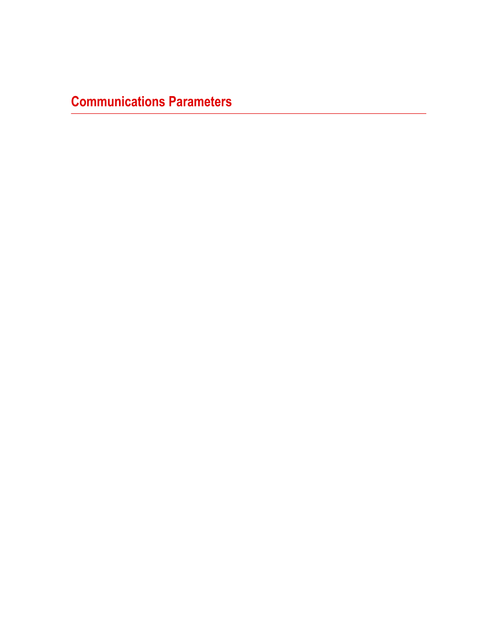 Communications parameters, Communications parameters 47 | MTS Series LX Laser Extensometer User Manual | Page 47 / 62