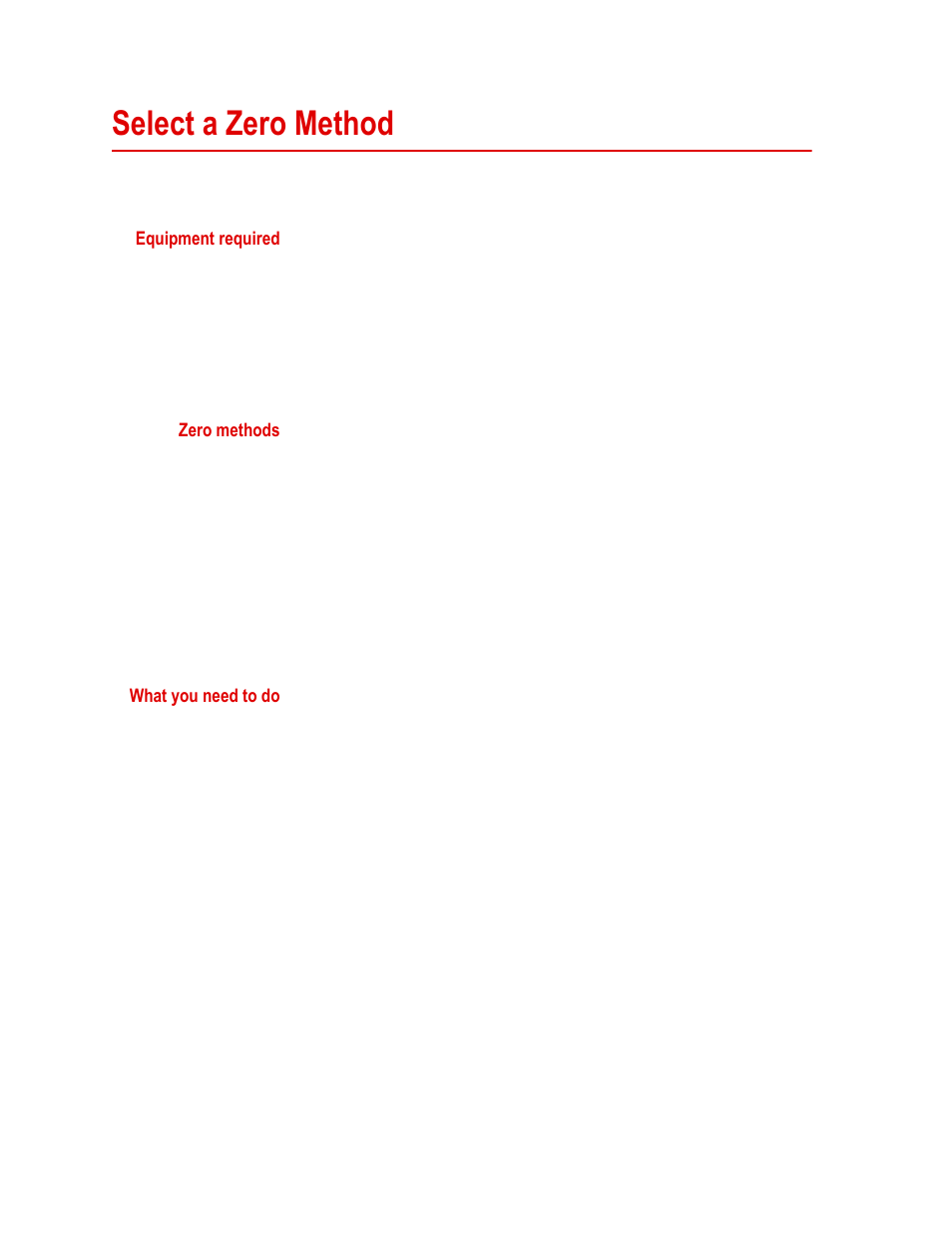 Select a zero method, Select a zero method 60 | MTS SWIFT 20 Ultra Sensor User Manual | Page 60 / 176