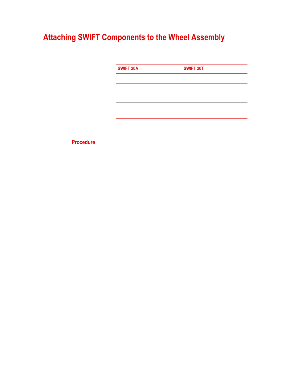 Attaching swift components to the wheel assembly | MTS SWIFT 20 Ultra Sensor User Manual | Page 77 / 176