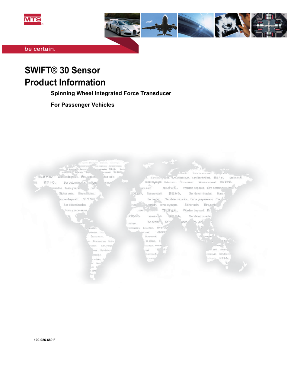 MTS SWIFT 30 Sensor User Manual | 172 pages