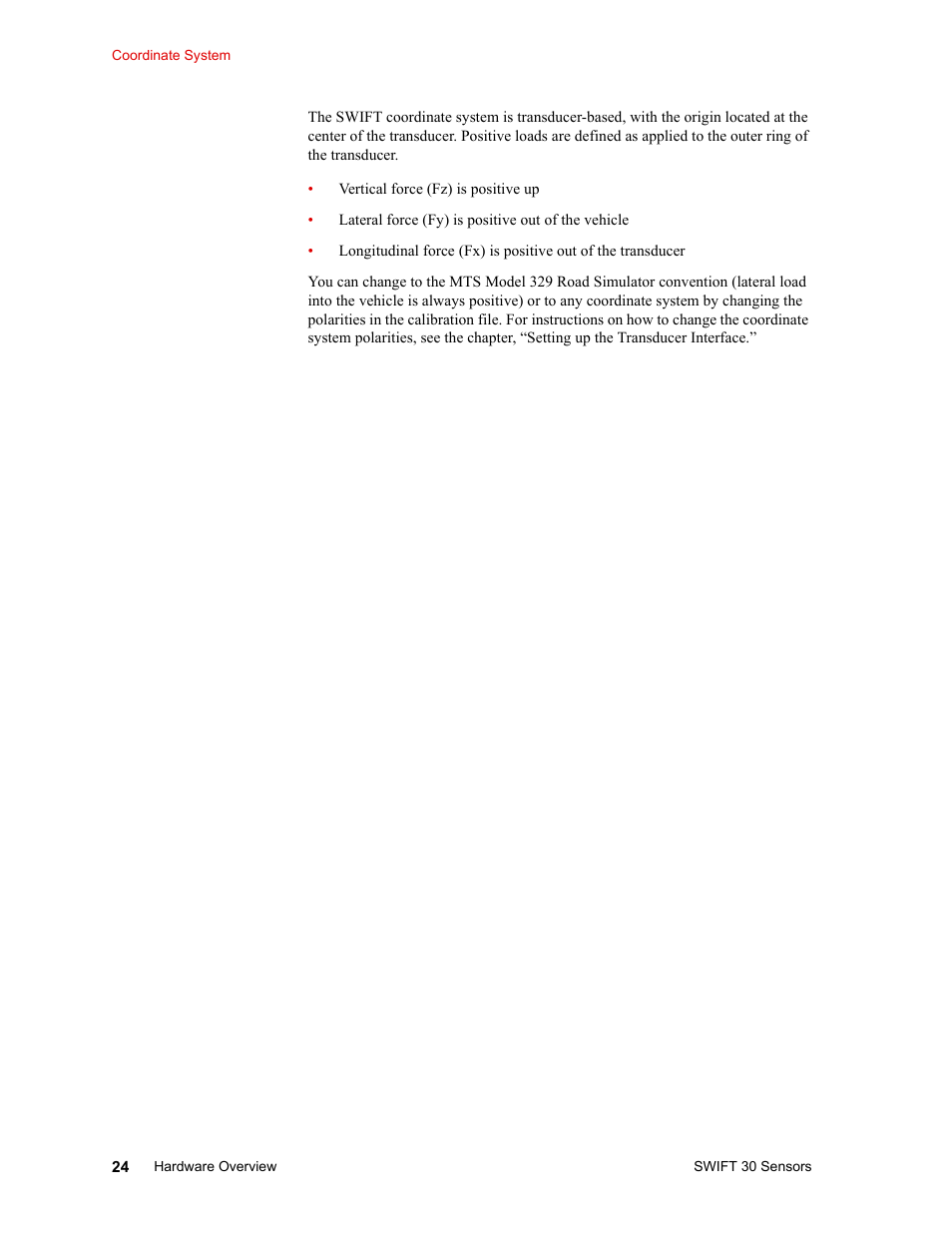 MTS SWIFT 30 Sensor User Manual | Page 24 / 172