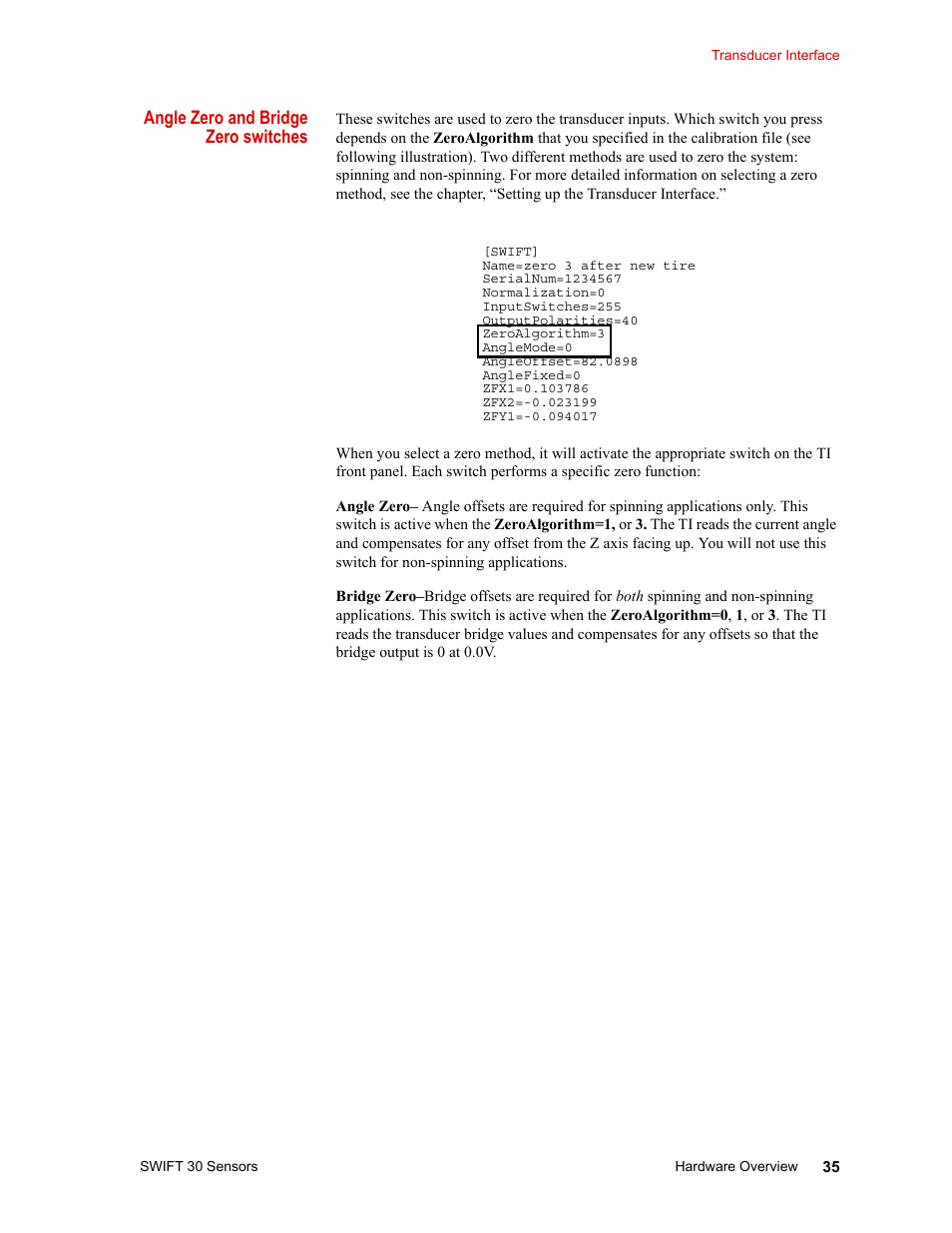 MTS SWIFT 30 Sensor User Manual | Page 35 / 172