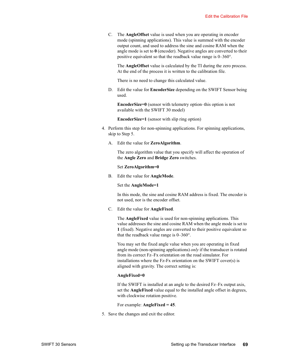 MTS SWIFT 30 Sensor User Manual | Page 69 / 172