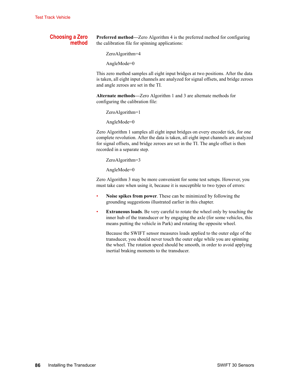 MTS SWIFT 30 Sensor User Manual | Page 86 / 172