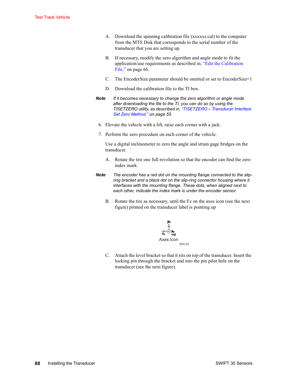 MTS SWIFT 30 Sensor User Manual | Page 88 / 172