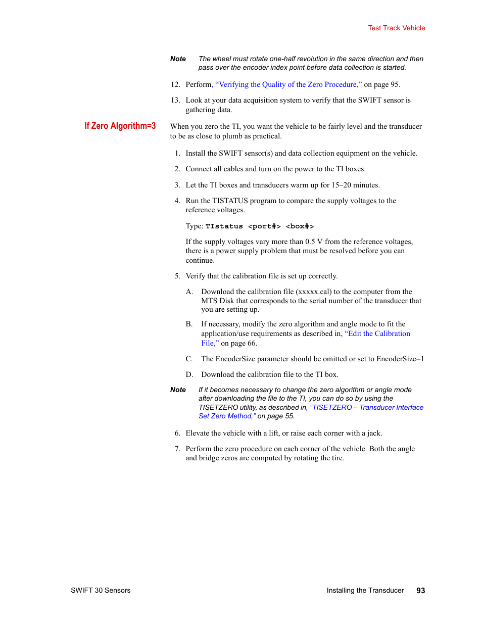 MTS SWIFT 30 Sensor User Manual | Page 93 / 172