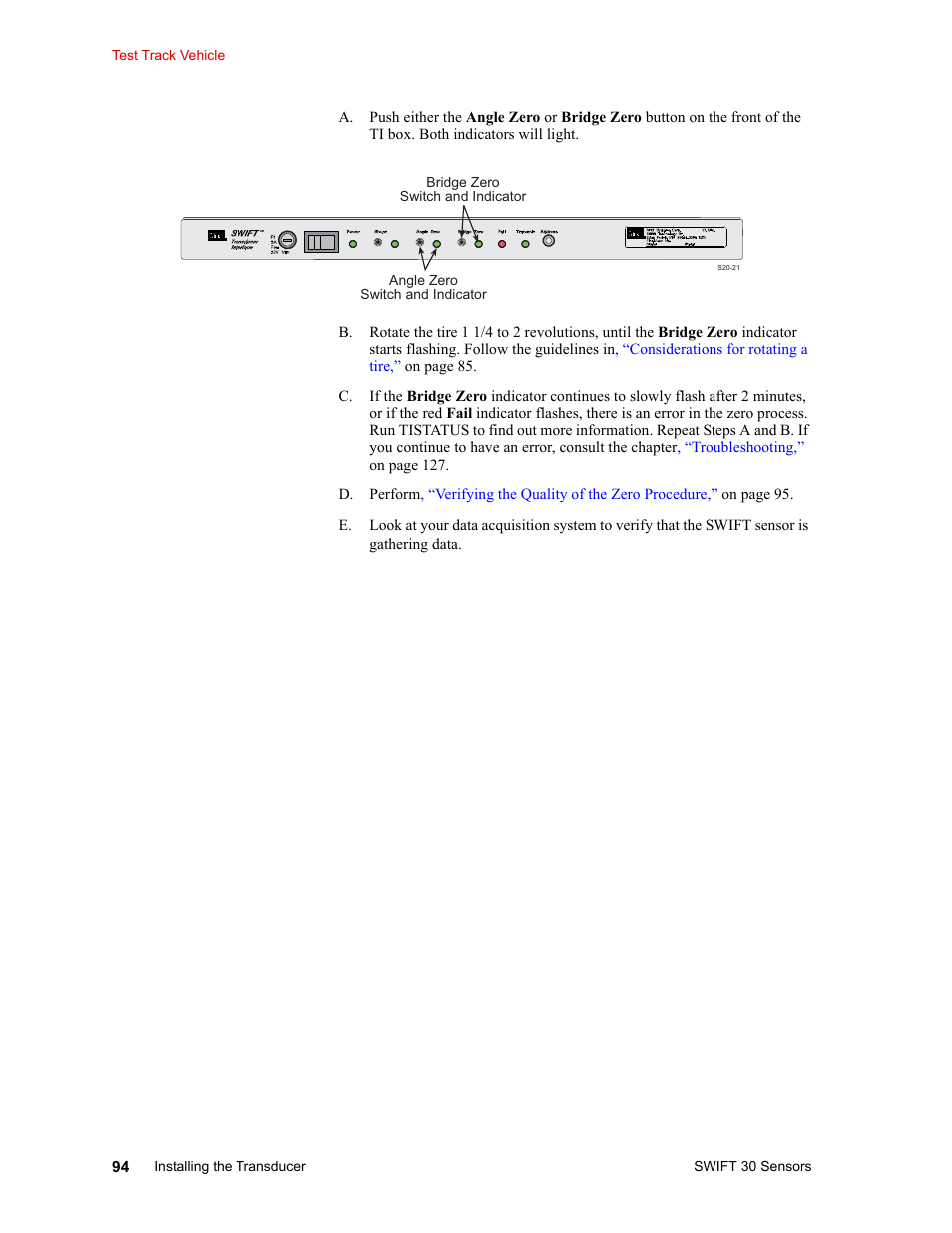 MTS SWIFT 30 Sensor User Manual | Page 94 / 172