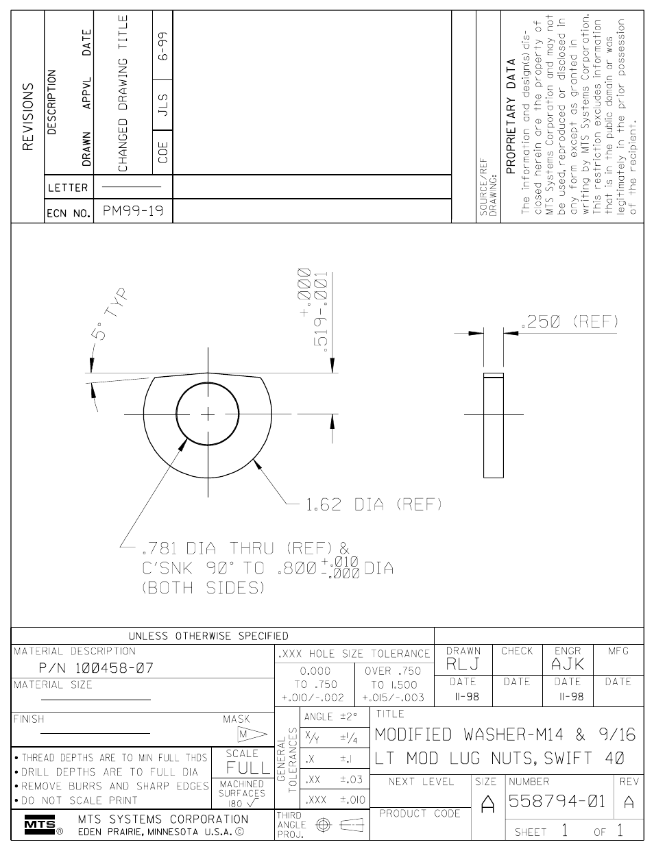 MTS SWIFT 40 Sensor User Manual | Page 164 / 170