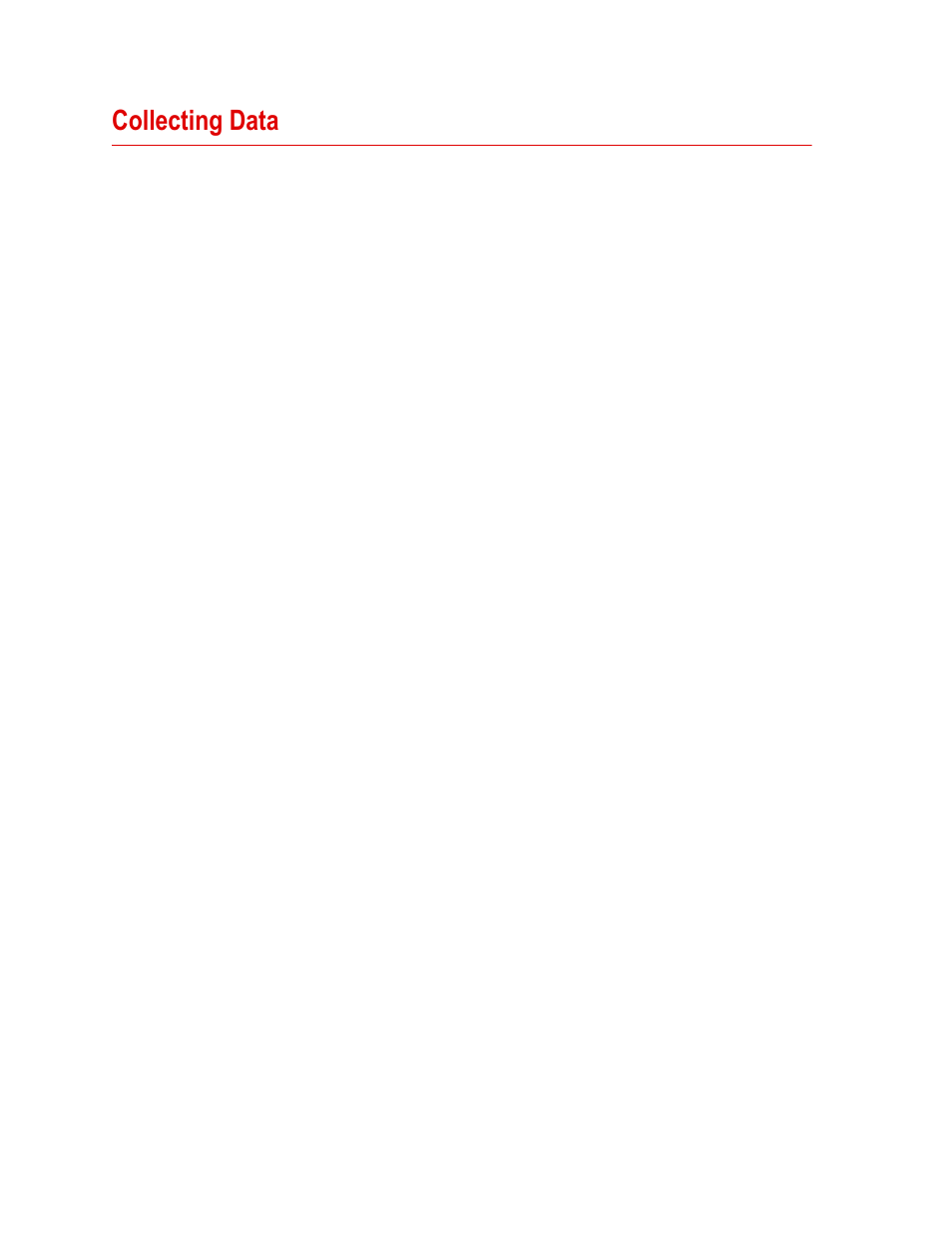 Collecting data, Collecting data 48 | MTS SWIFT 45 GLP Sensor User Manual | Page 48 / 106