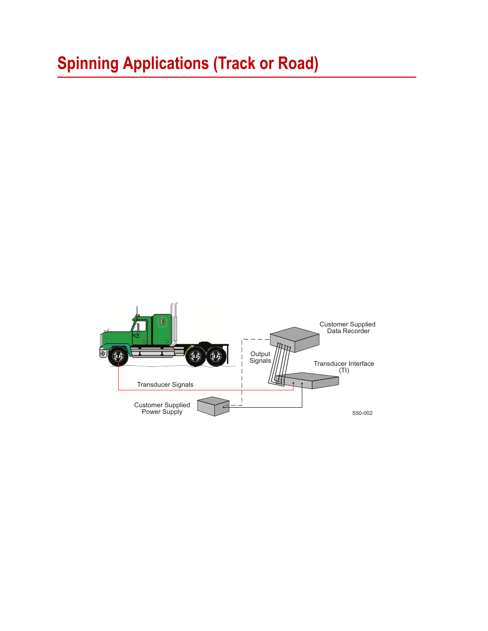 Spinning applications (track or road), Spinning applications (track or road) 16 | MTS SWIFT 50 GLP Sensor Heavy Trucks User Manual | Page 16 / 112