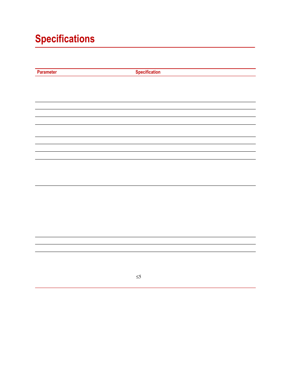 Specifications, Specifications 24 | MTS SWIFT 50 GLP Sensor Heavy Trucks User Manual | Page 24 / 112