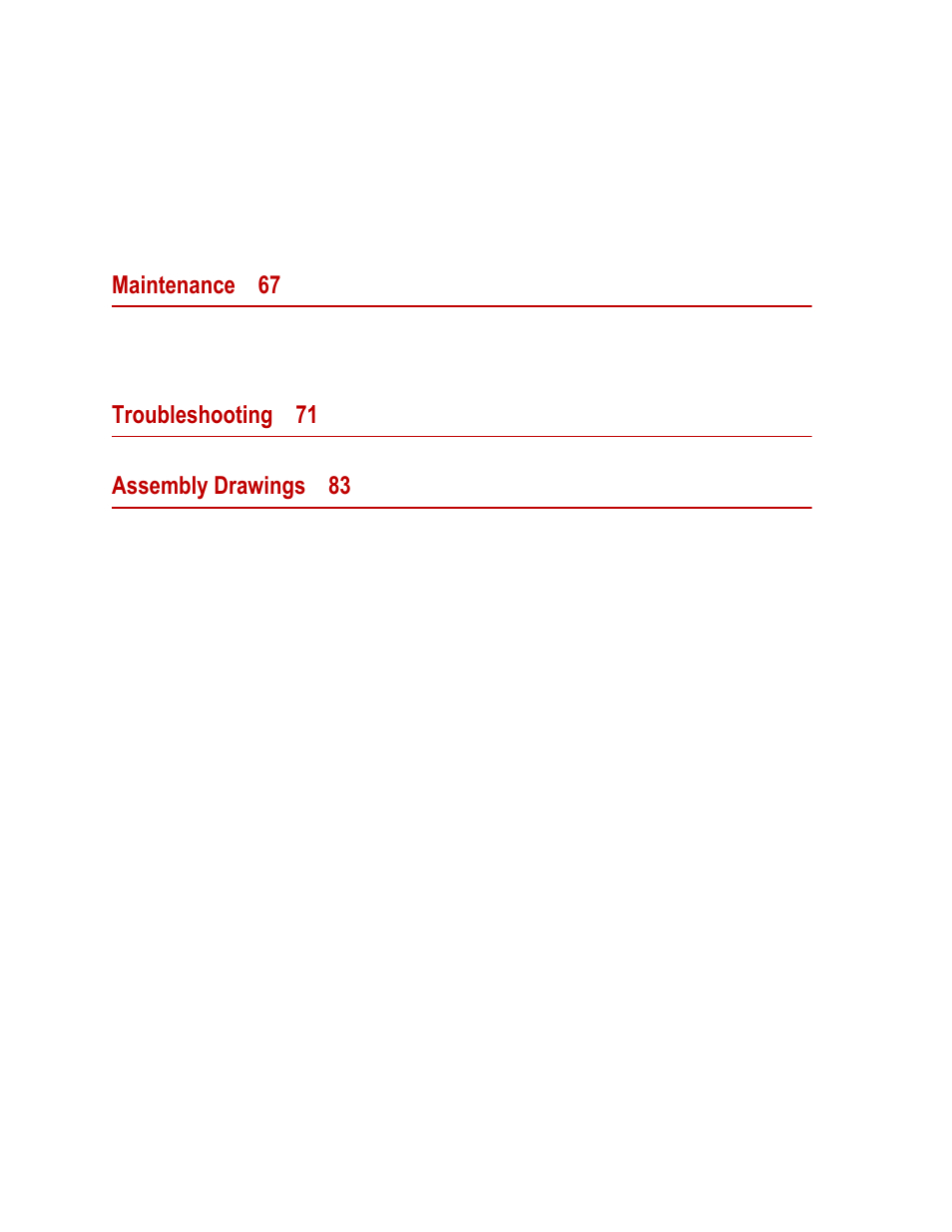 Maintenance 67, Troubleshooting 71 assembly drawings 83 | MTS SWIFT 50 GLP Sensor Heavy Trucks User Manual | Page 4 / 112