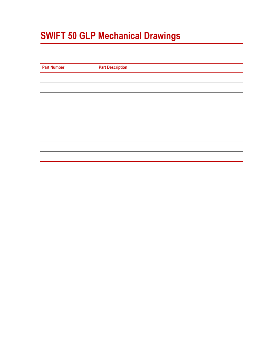 Swift 50 glp mechanical drawings, Swift 50 glp mechanical drawings 95 | MTS SWIFT 50 GLP Sensor Heavy Trucks User Manual | Page 95 / 112