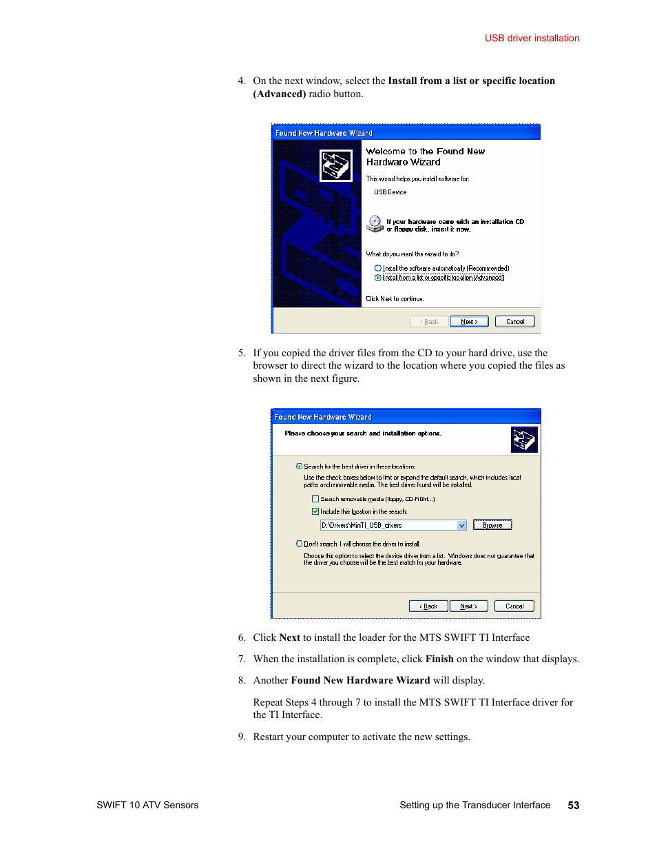 MTS SWIFT 10 ATV Sensor User Manual | Page 53 / 144