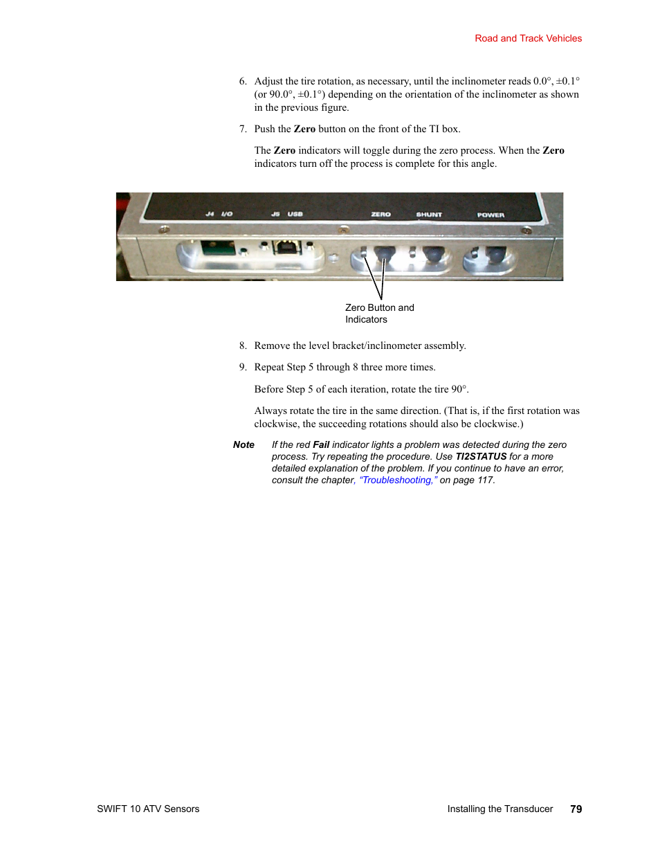 MTS SWIFT 10 ATV Sensor User Manual | Page 79 / 144