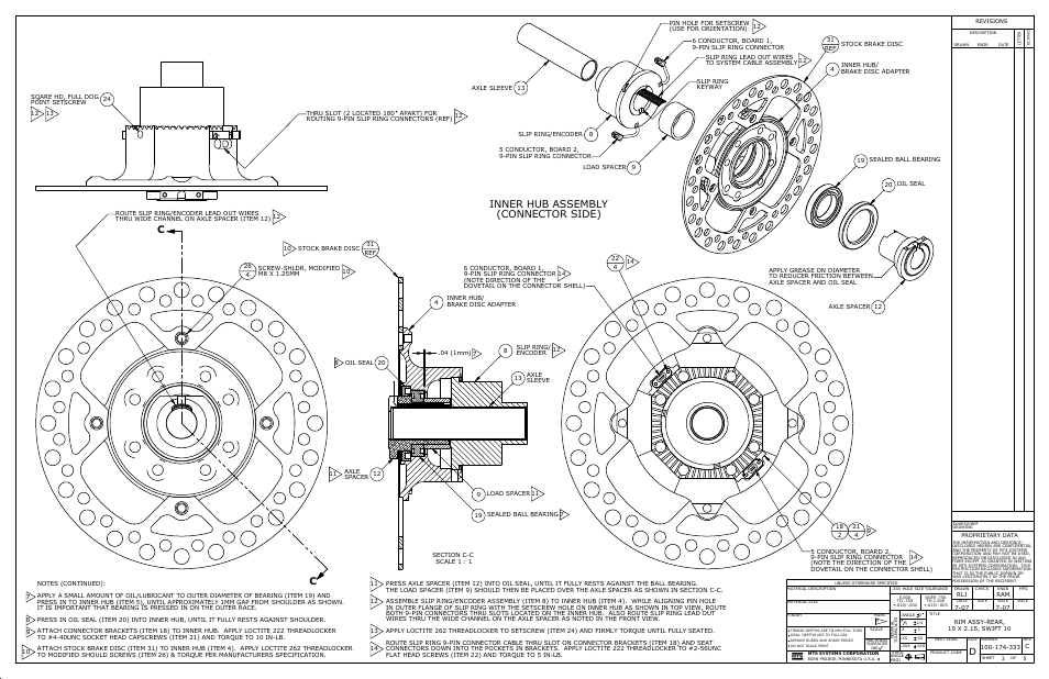 Inner hub assembly (connector side) | MTS SWIFT 10 MC Sensor User Manual | Page 133 / 144
