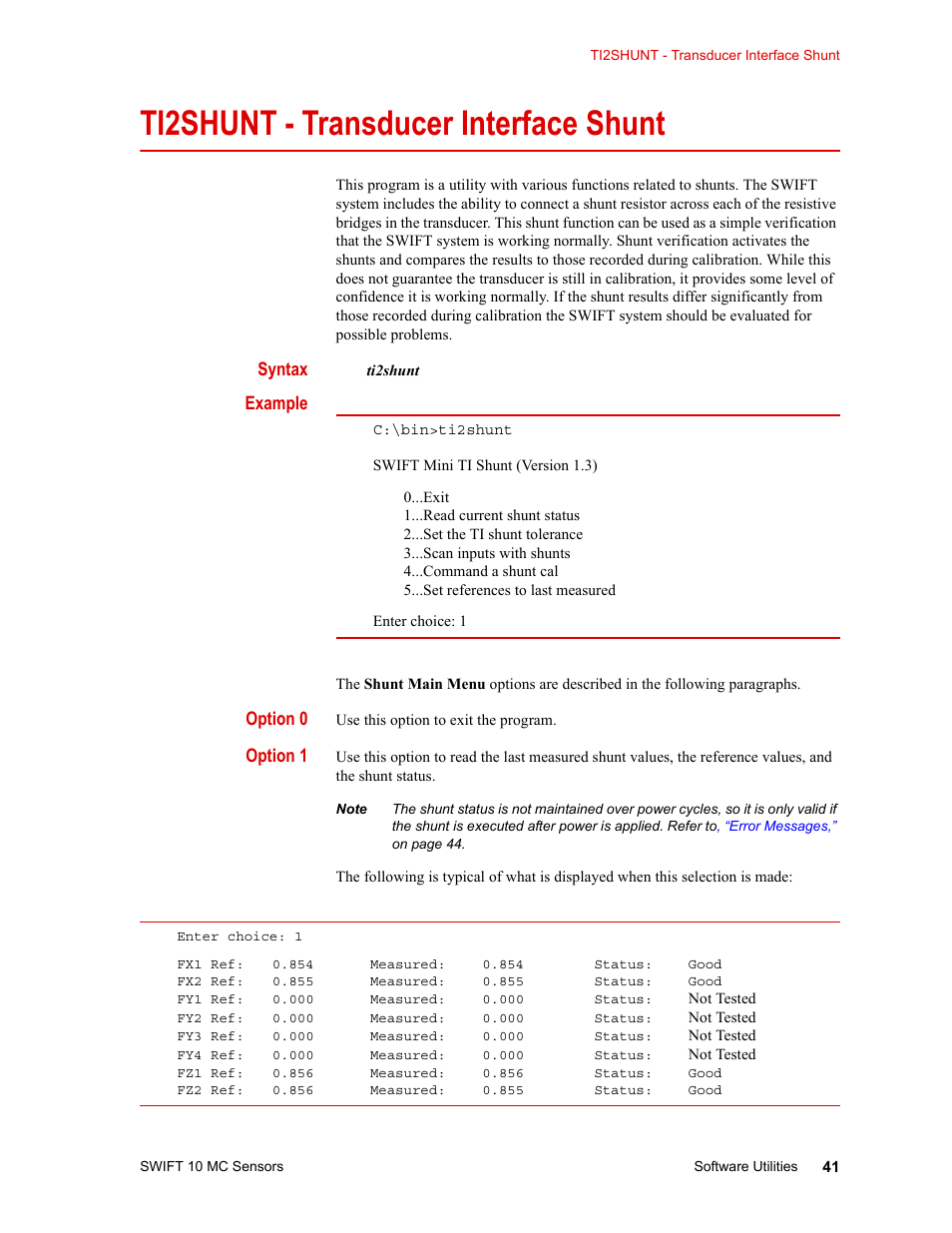 Ti2shunt - transducer interface shunt, Ti2shunt - transducer interface shunt 41 | MTS SWIFT 10 MC Sensor User Manual | Page 41 / 144