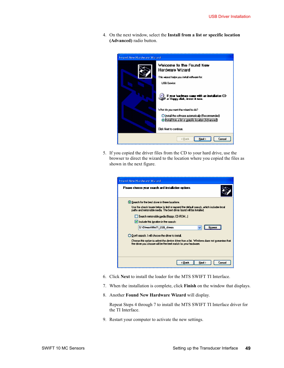 MTS SWIFT 10 MC Sensor User Manual | Page 49 / 144