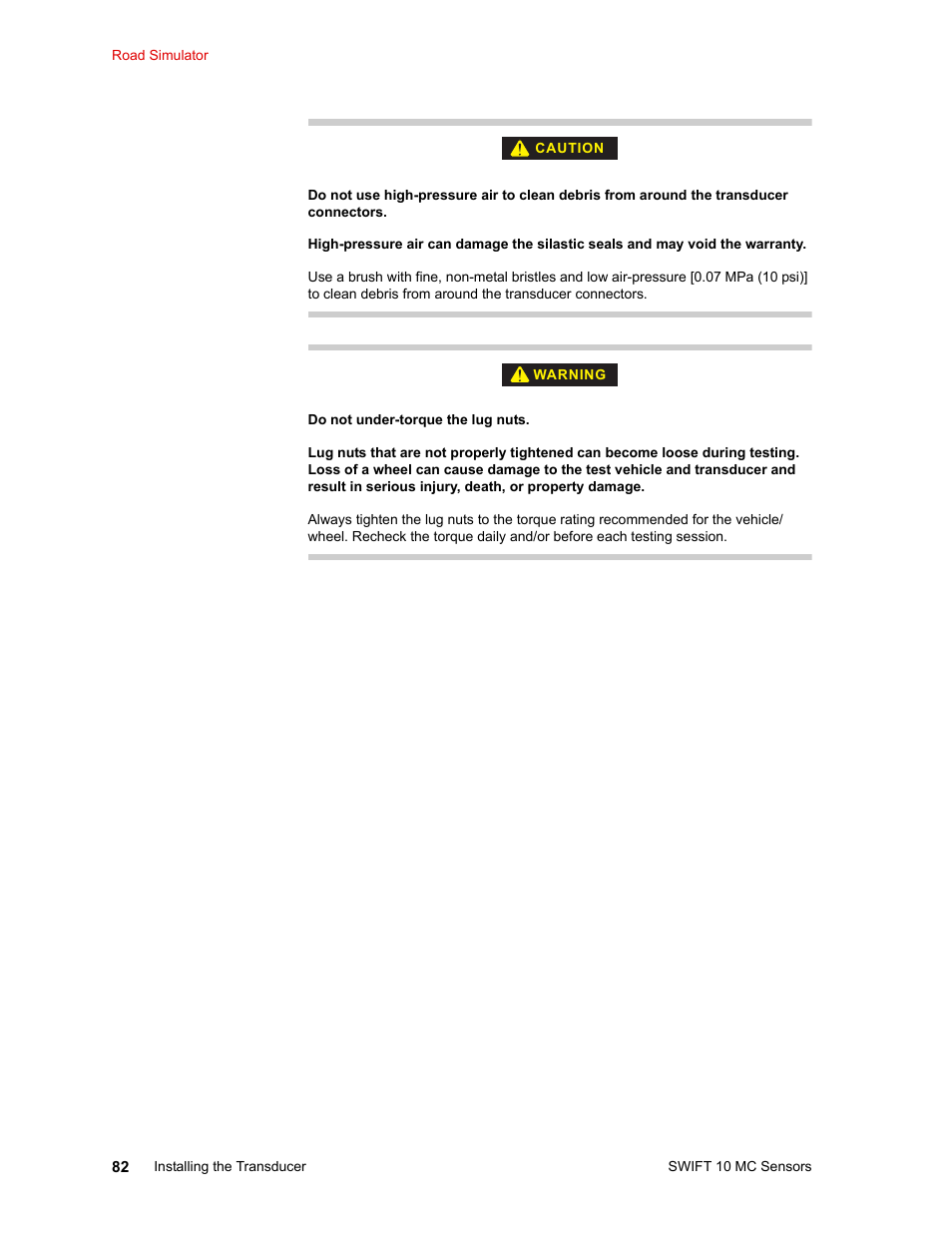 MTS SWIFT 10 MC Sensor User Manual | Page 82 / 144
