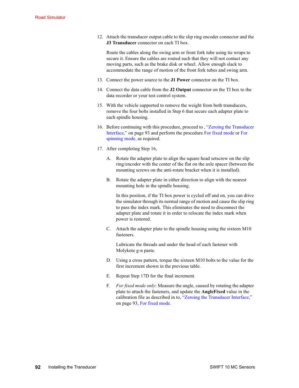 MTS SWIFT 10 MC Sensor User Manual | Page 92 / 144