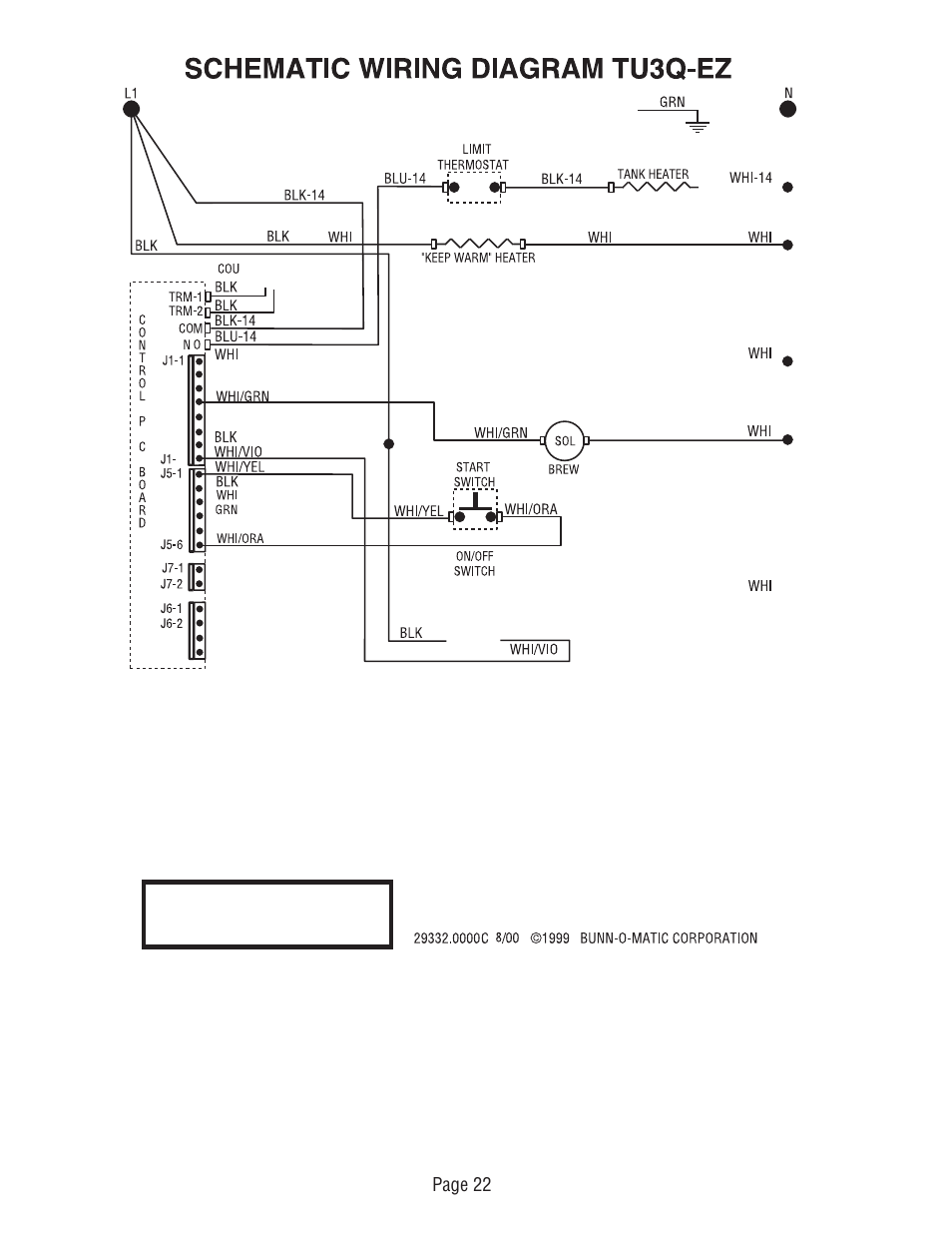 Bunn TU3Q-EZ User Manual | Page 22 / 22