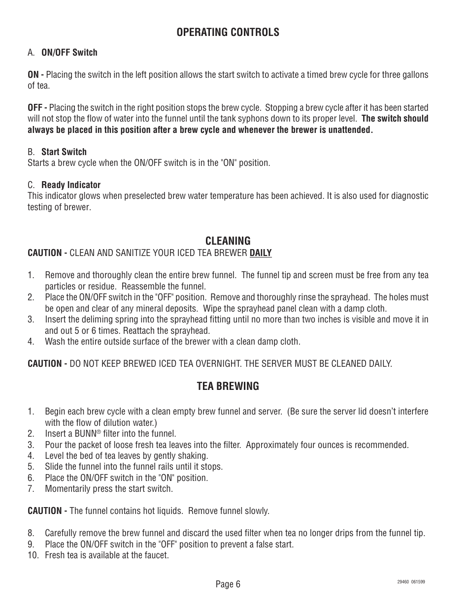 Bunn TU3Q-EZ User Manual | Page 6 / 22