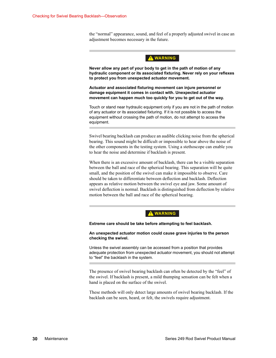 MTS Series 249 Swivels User Manual | Page 30 / 40