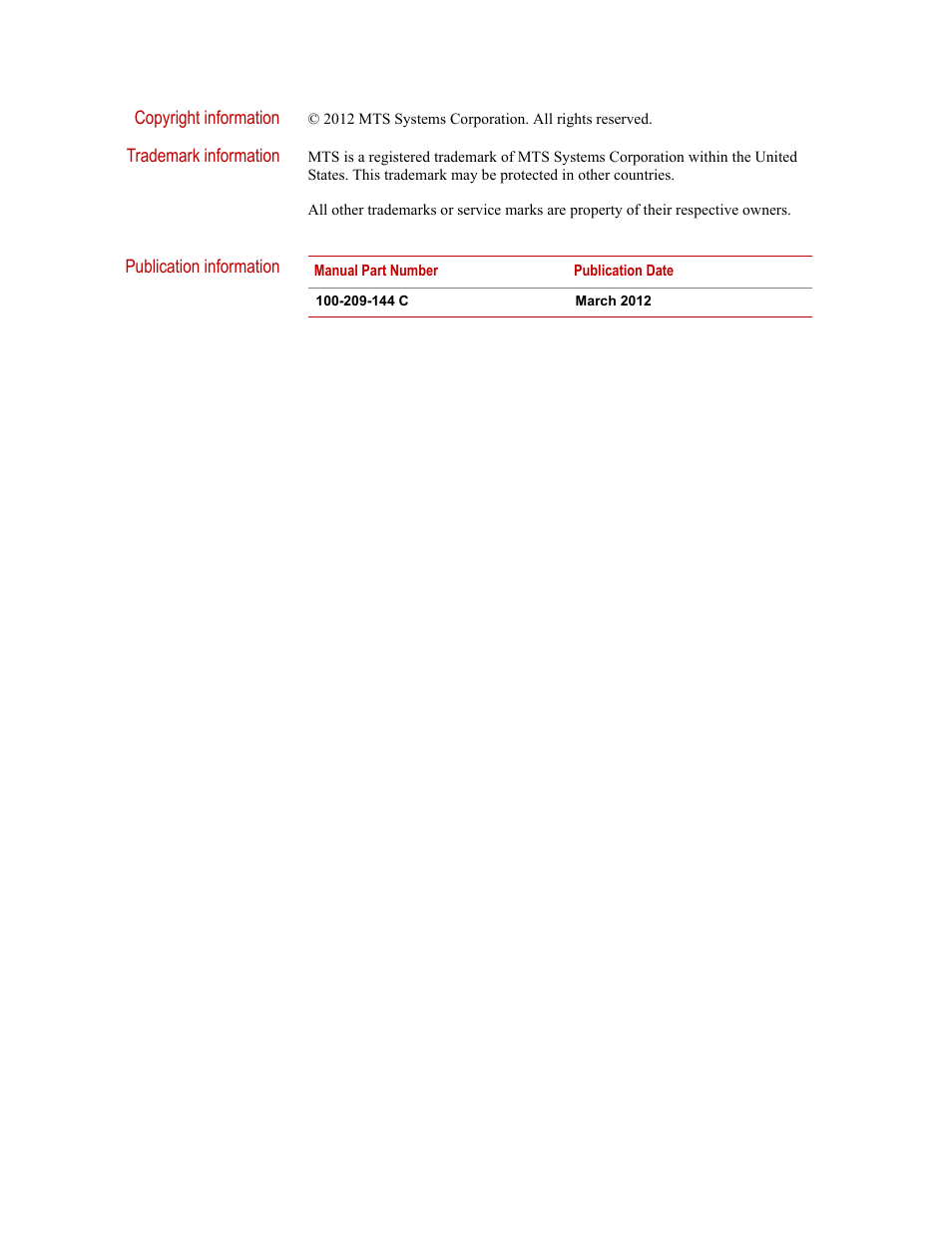 MTS Landmark Testing Systems User Manual | Page 2 / 34