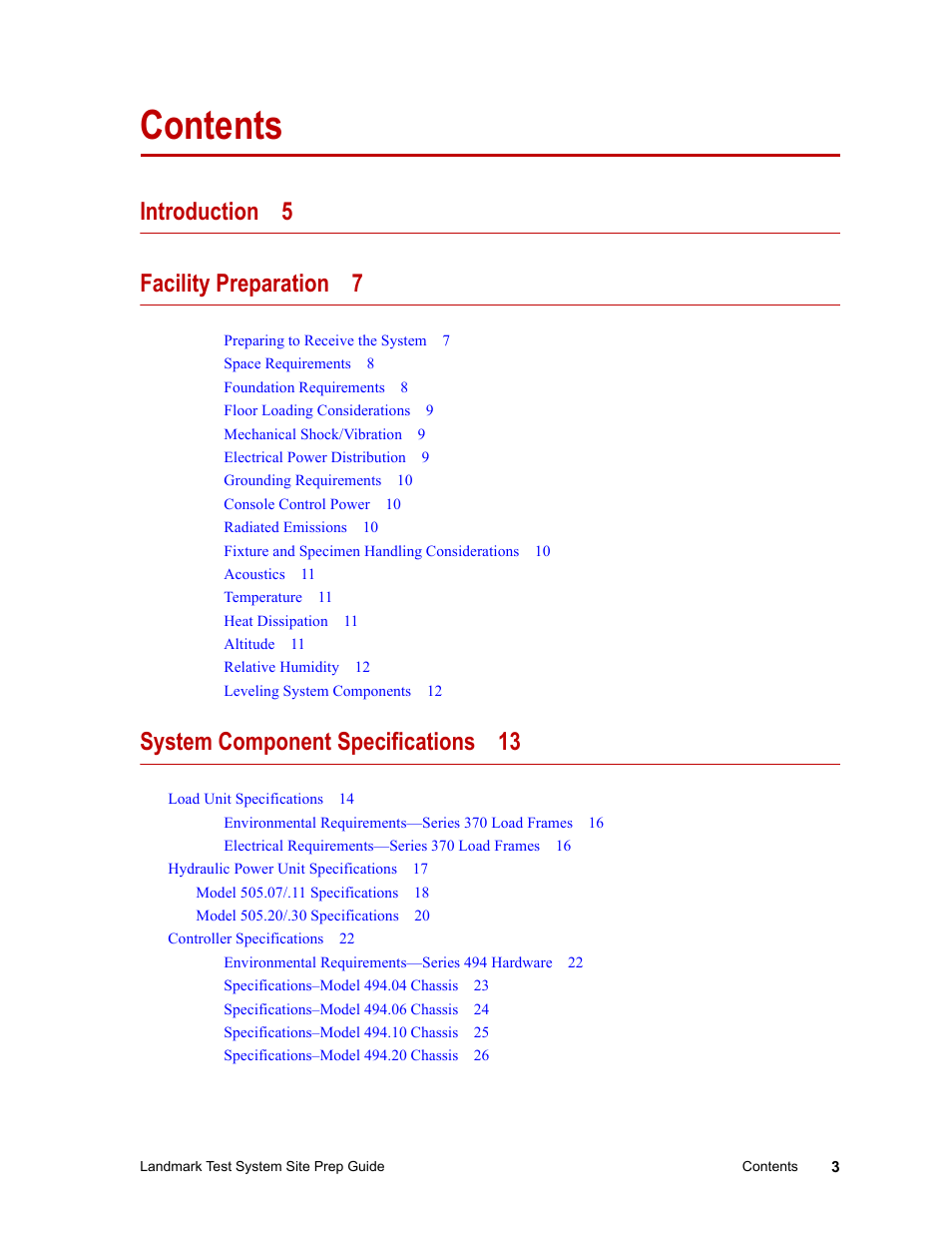 MTS Landmark Testing Systems User Manual | Page 3 / 34