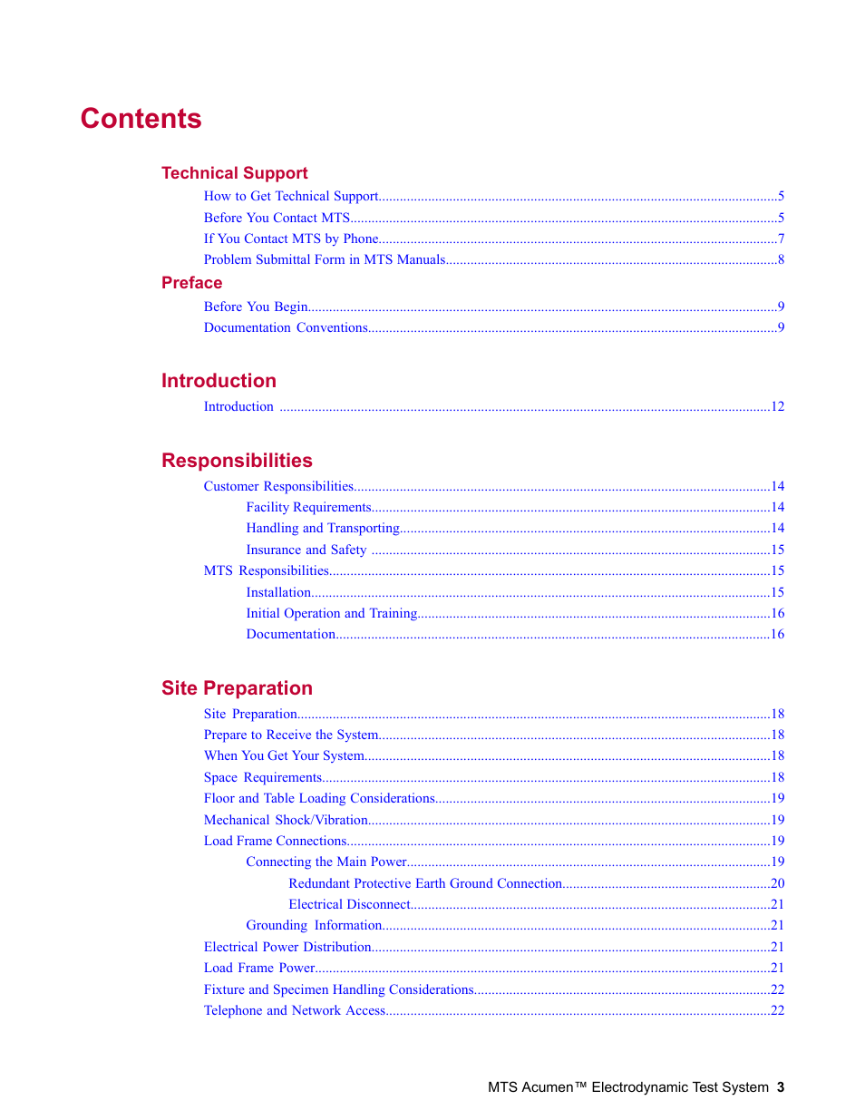 MTS Acumen Electrodynamic User Manual | Page 3 / 42