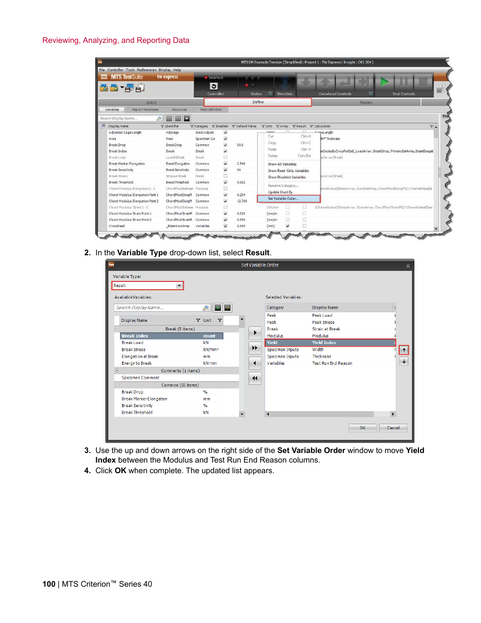 MTS Criterion Series 40 User Manual | Page 100 / 142