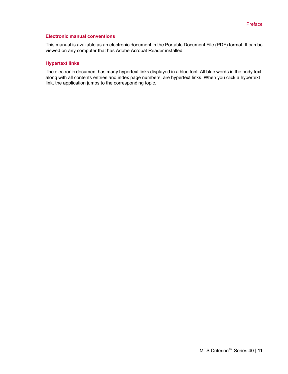 MTS Criterion Series 40 User Manual | Page 11 / 142