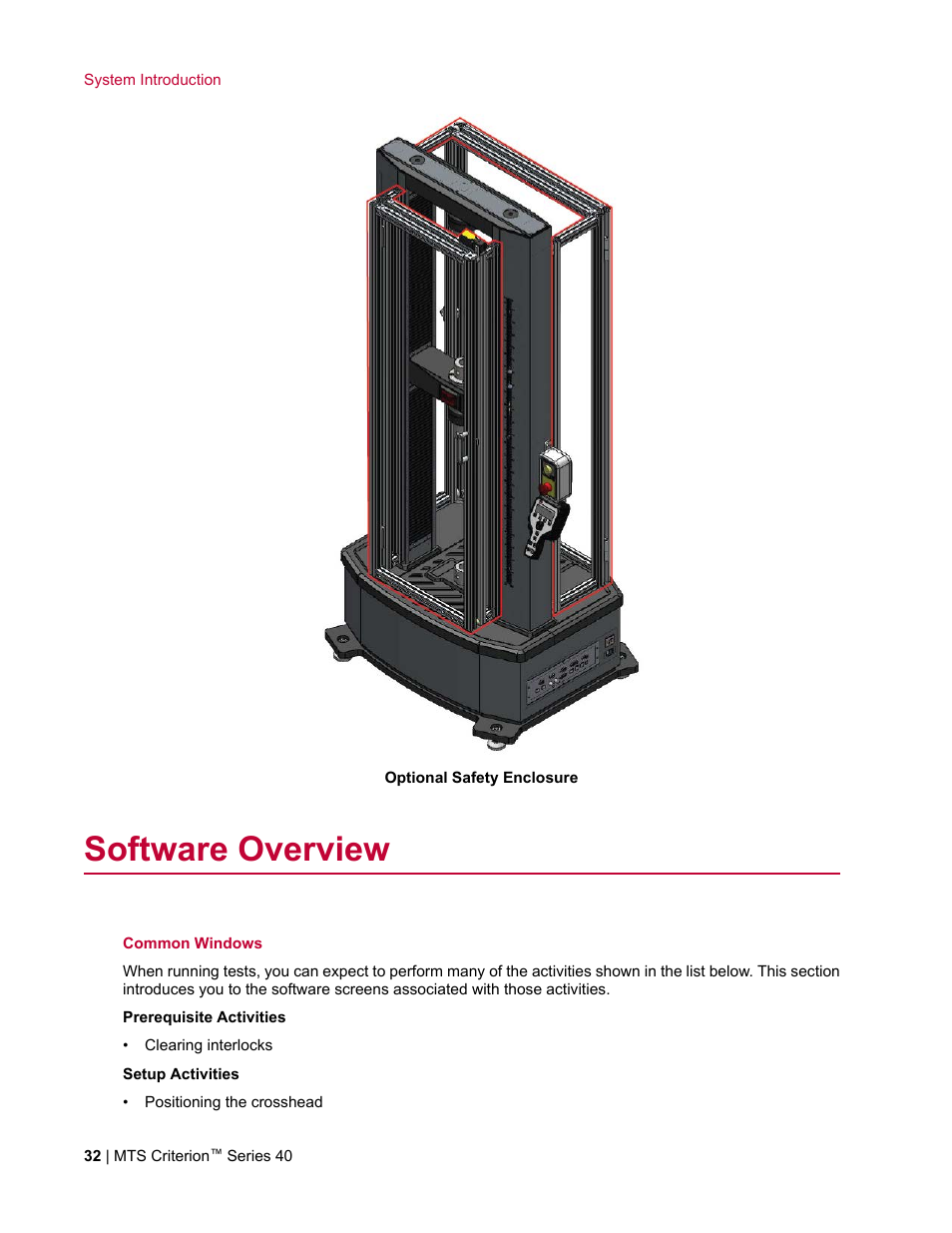 Software overview | MTS Criterion Series 40 User Manual | Page 32 / 142