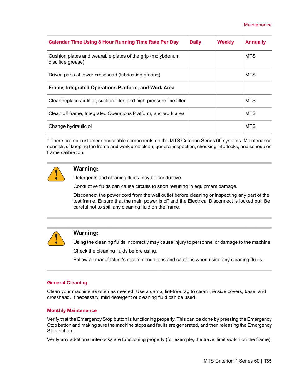 MTS Criterion Series 60 User Manual | Page 135 / 146