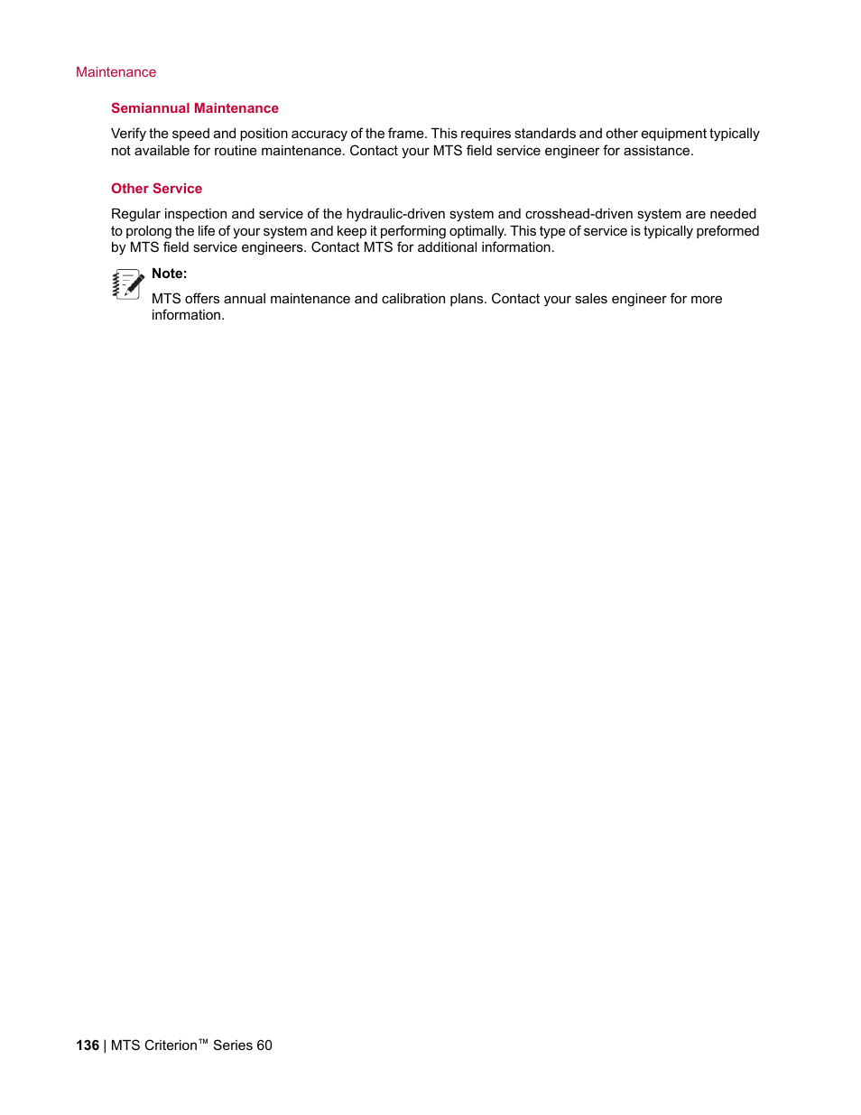MTS Criterion Series 60 User Manual | Page 136 / 146