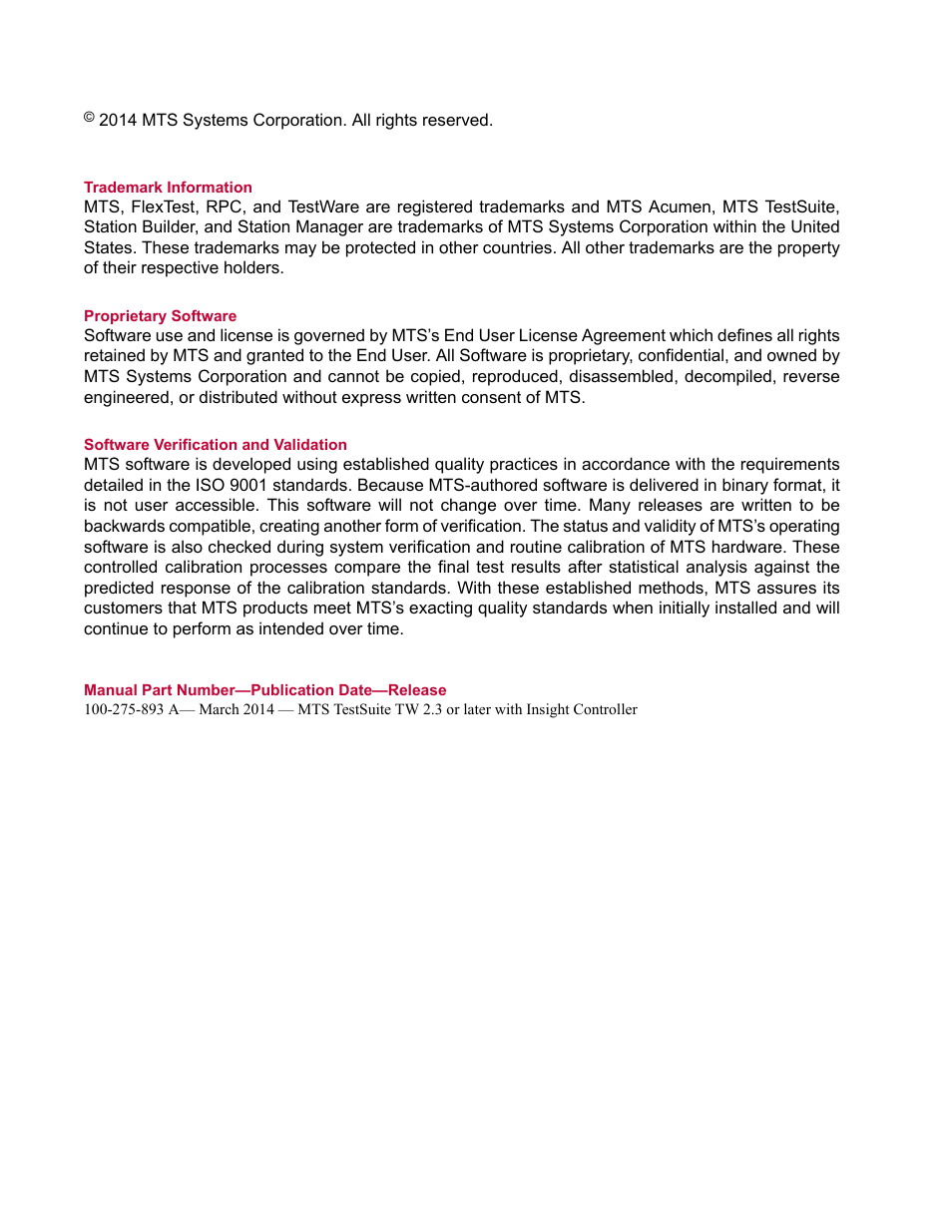 MTS Criterion Series 60 User Manual | Page 2 / 146