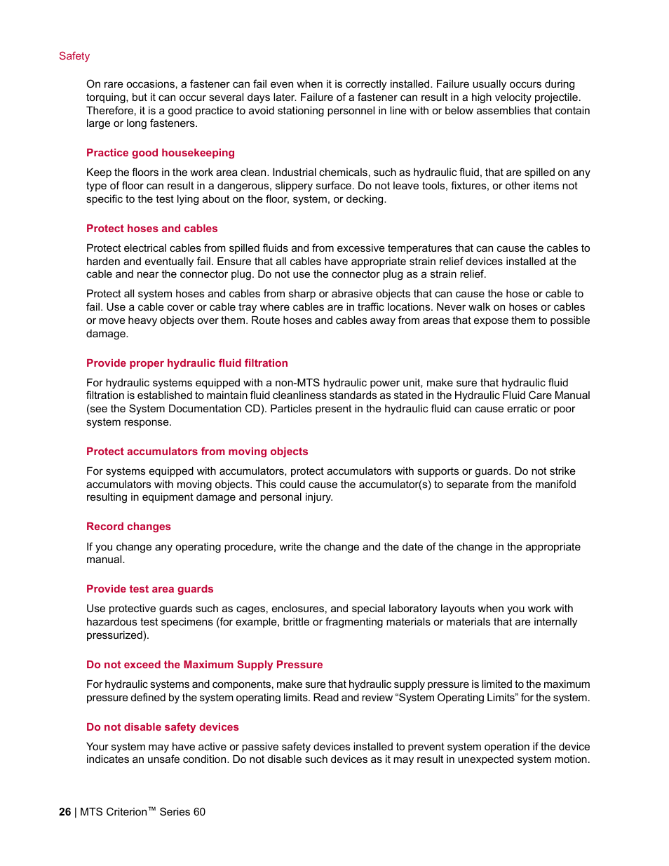 MTS Criterion Series 60 User Manual | Page 26 / 146