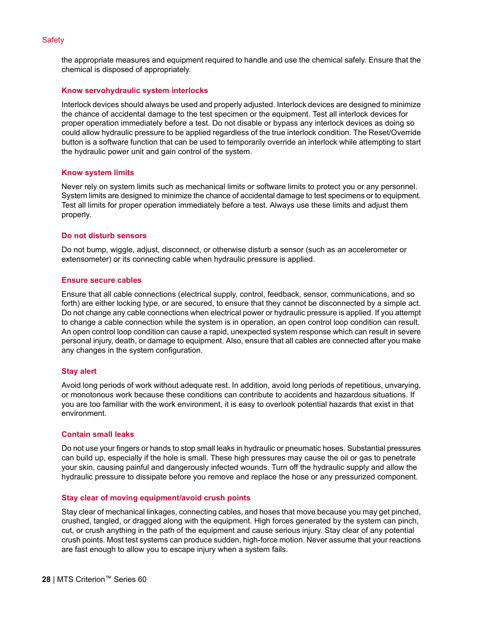 MTS Criterion Series 60 User Manual | Page 28 / 146