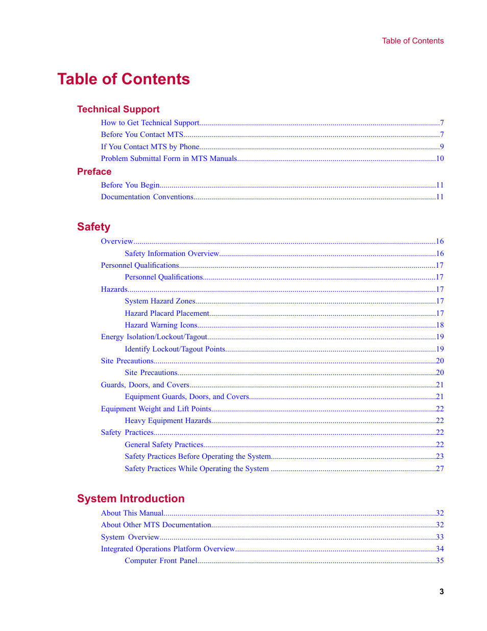 MTS Criterion Series 60 User Manual | Page 3 / 146