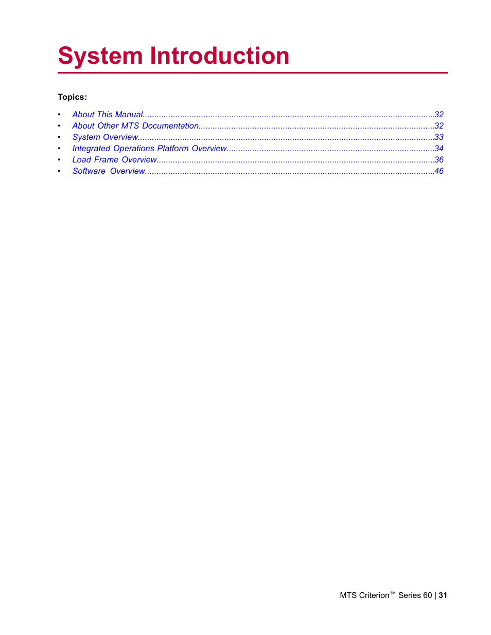 System introduction | MTS Criterion Series 60 User Manual | Page 31 / 146