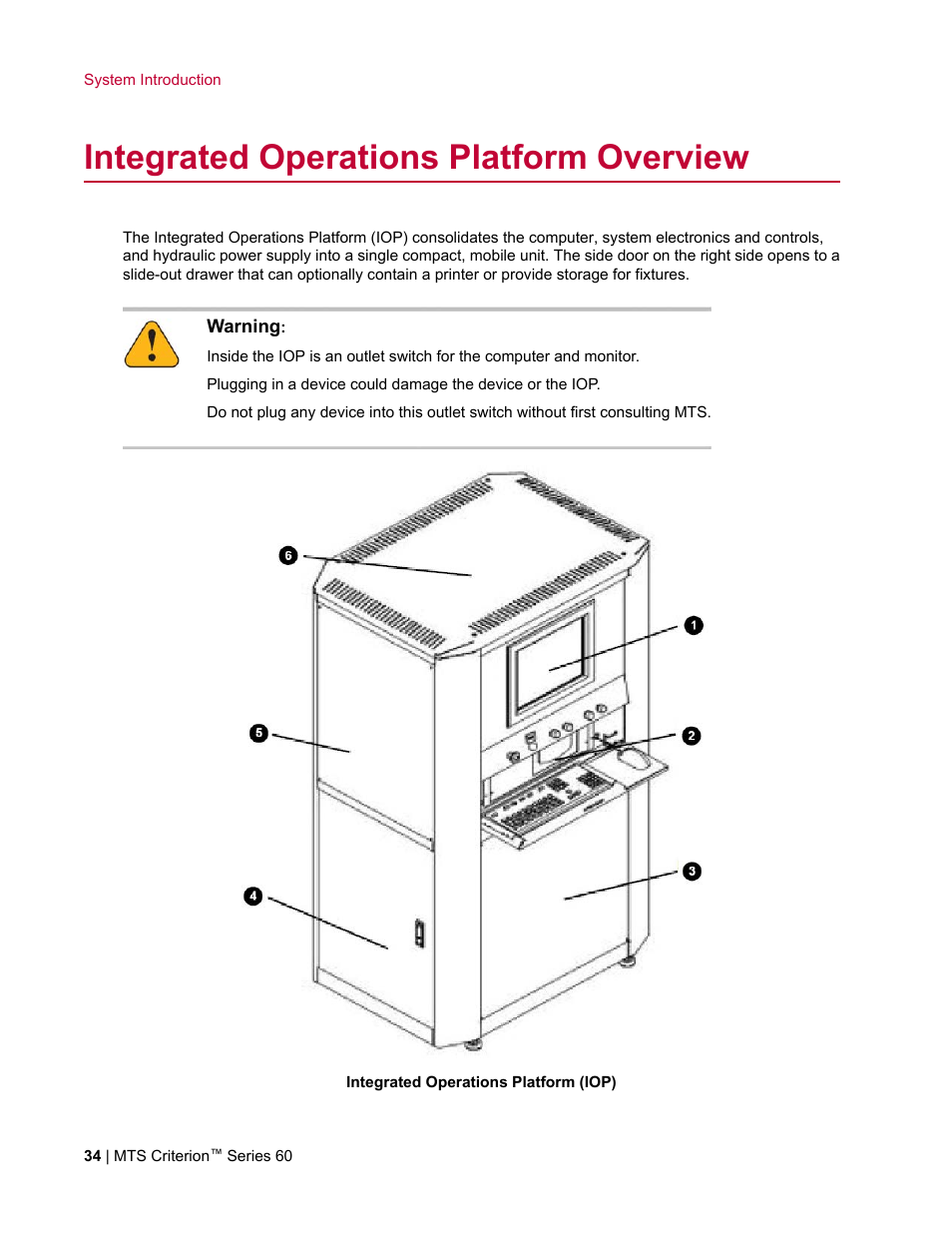 Integrated operations platform overview | MTS Criterion Series 60 User Manual | Page 34 / 146