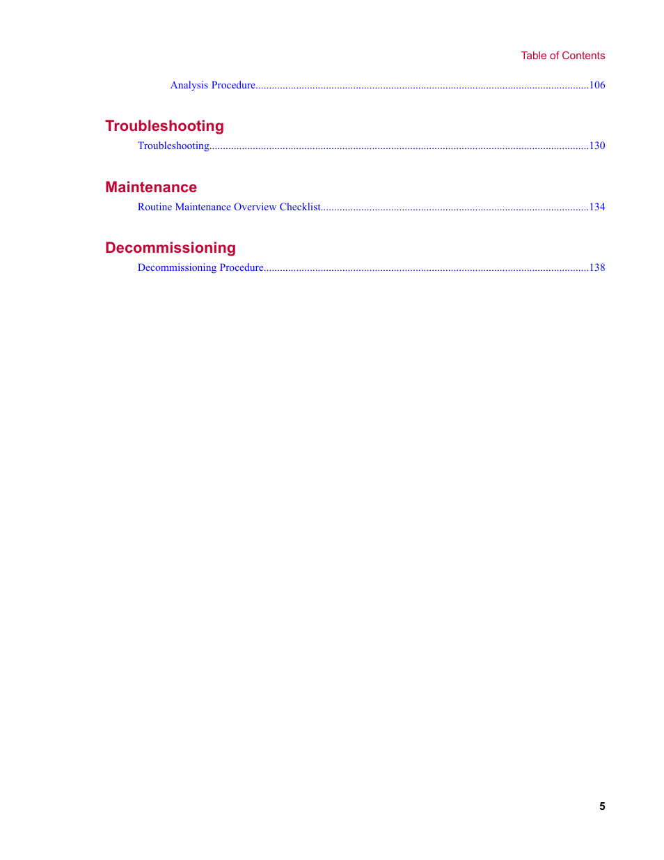 Troubleshooting, Maintenance, Decommissioning | MTS Criterion Series 60 User Manual | Page 5 / 146