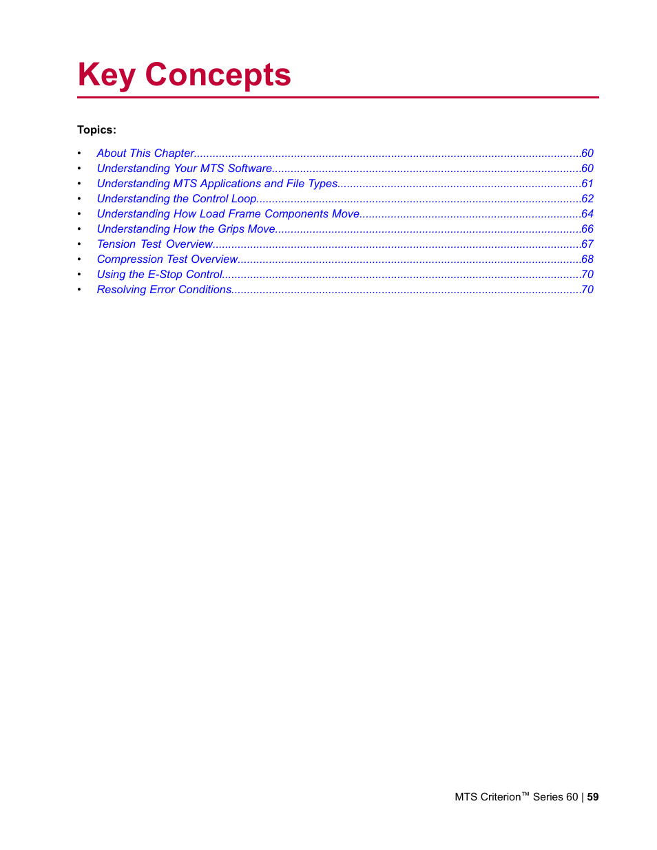 Key concepts | MTS Criterion Series 60 User Manual | Page 59 / 146