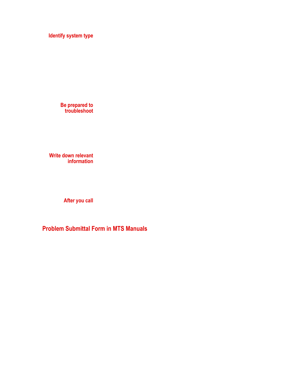 Problem submittal form in mts manuals, Problem submittal form in mts manuals 7 | MTS 85X Damper User Manual | Page 7 / 56