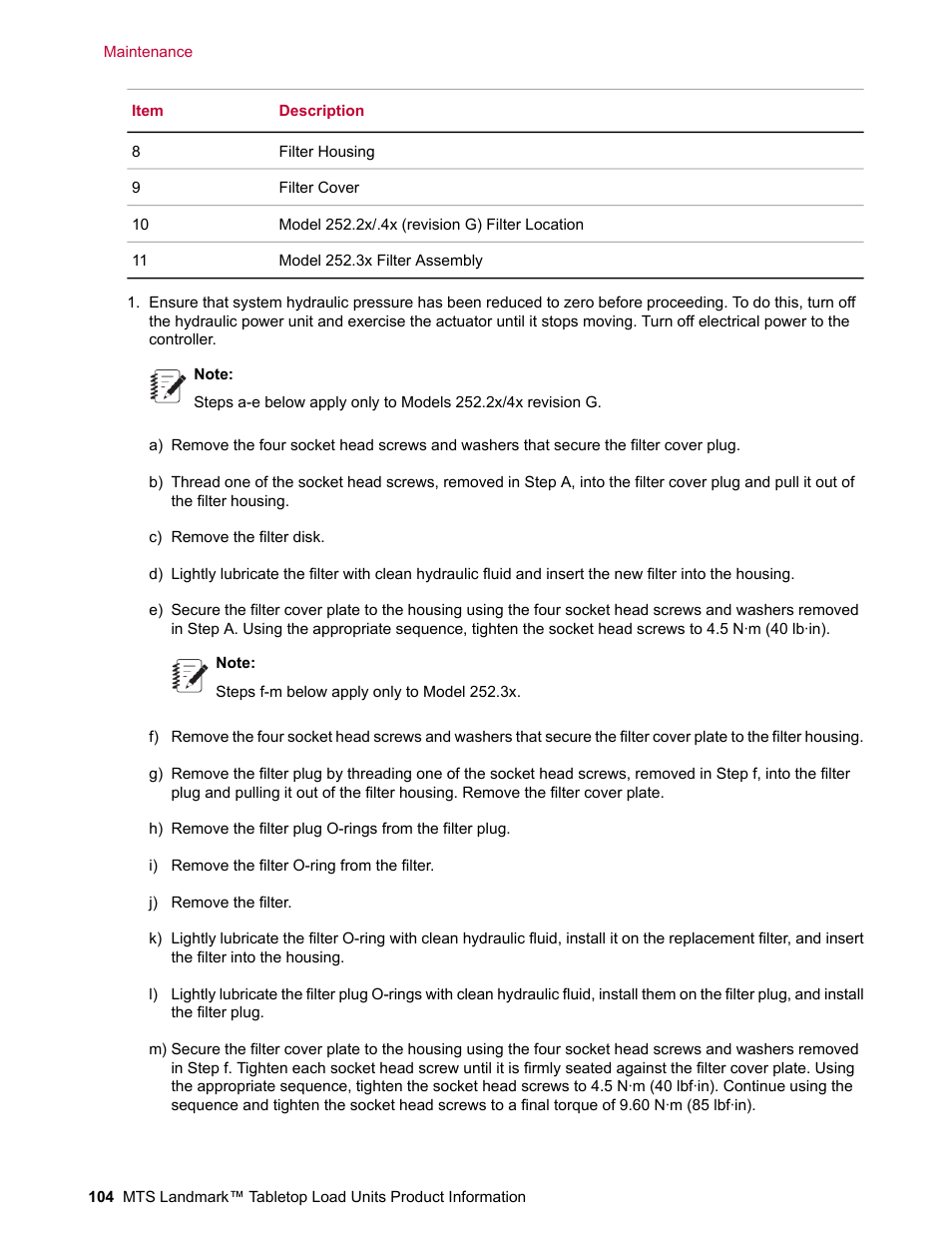 MTS Landmark Tabletop User Manual | Page 104 / 122