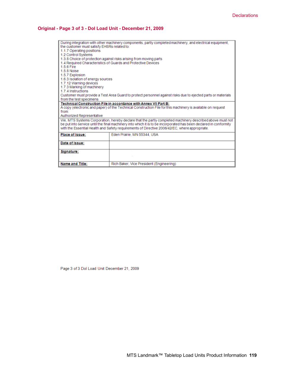 MTS Landmark Tabletop User Manual | Page 119 / 122